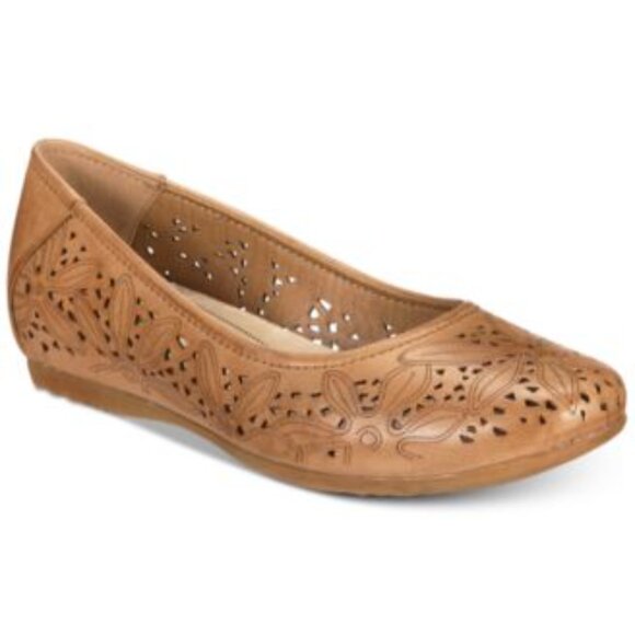 Baretraps Mariah Perforated Memory Foam Hidden Wedge Flats sz 9.5 Wide - Picture 1 of 12